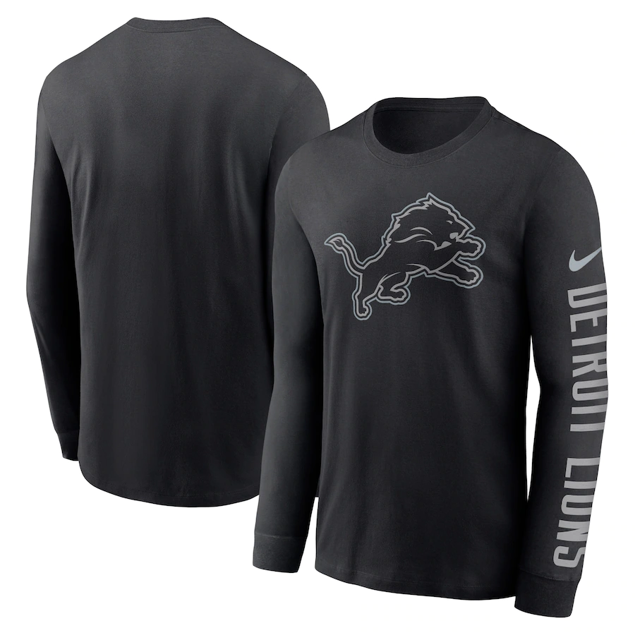 Men's Detroit Lions Black Long Sleeve T-Shirt Men's Detroit Lions Black Long Sleeve T-Shirt